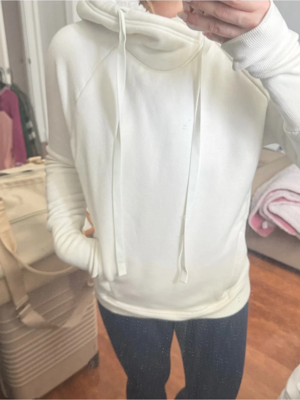 ALO Yoga Cream Sherpa-Lined Hoodie Sweatshirt